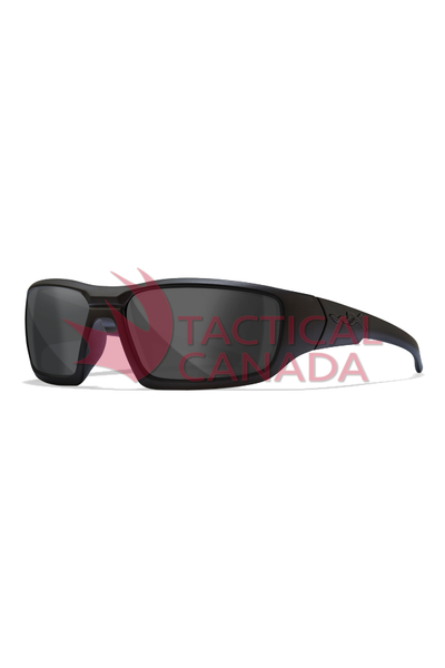 WileyX Censor Matte Black with polarized smoke grey lens