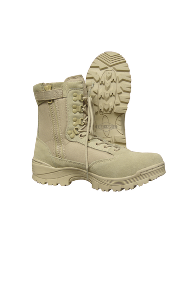 tru-spec tactical boots tan with side zip - Tactical-Canada